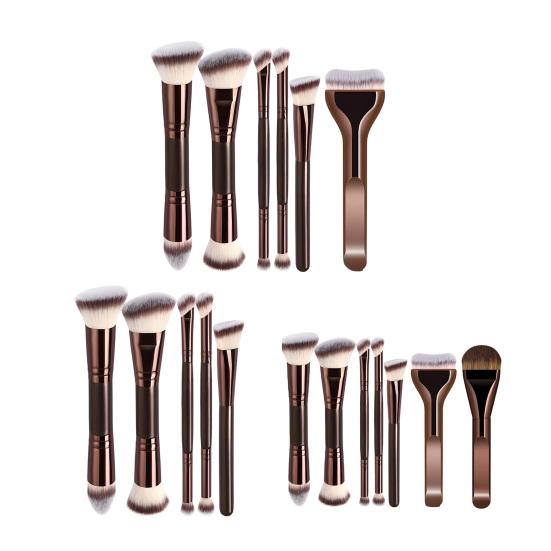 5/6/7 Stk./Sæt Dobbelt-Endet Makeup Pensel Sæt Professionel Foundation Blending Løst Puder Rouge Øjenskygge Syntetiske Børstehår Kosmetisk Pensel