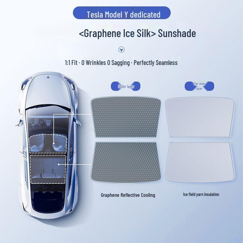 Tesla Model Y/3/YL Graphene Sunshade for Heat Insulation