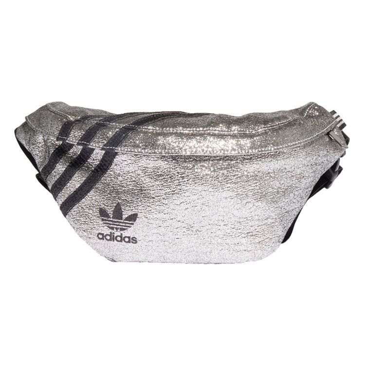Adidas Originals Waistbag Classic Three Stripes Trendy Sports Unisex Waistbag Silver Black GN2149 Silver/Black