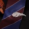 Titanium Steel Leaves Tie Clip Simple Necktie Buckle Fashion Feather Tie Pin  Suit Accessories