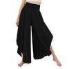 Wide Leg Pleated Pants Plain Color Casual Fitted Asymmetrical Hem Long Pleated Pants for Women Lady
