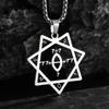 Stainless Steel Witchcraft Pentagram Necklace for Men Jewish Hebrew Four Letter Solomon Pendant Rune Amulet Jewelry