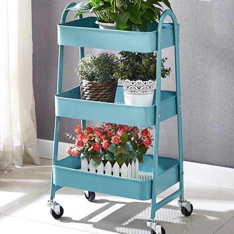 Compact Multi-Layer Mobile Storage Rack for Kitchen, Bathroom, or Bedroom