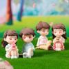 Couple Ornaments Miniature Adorable Cartoon Couple Ornaments Figurines for Fairy Gardens Dollhouses Lovely Resin Desk Garden