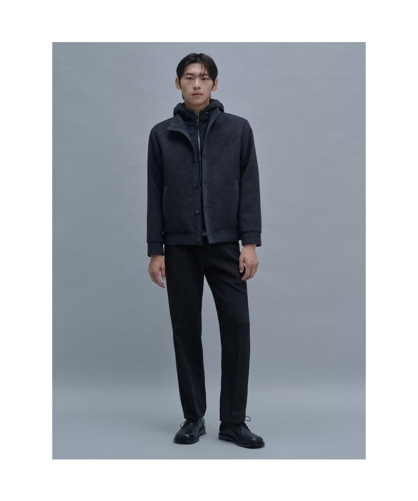 SHIFT.G Semi Wide Onetuck Slacks Black