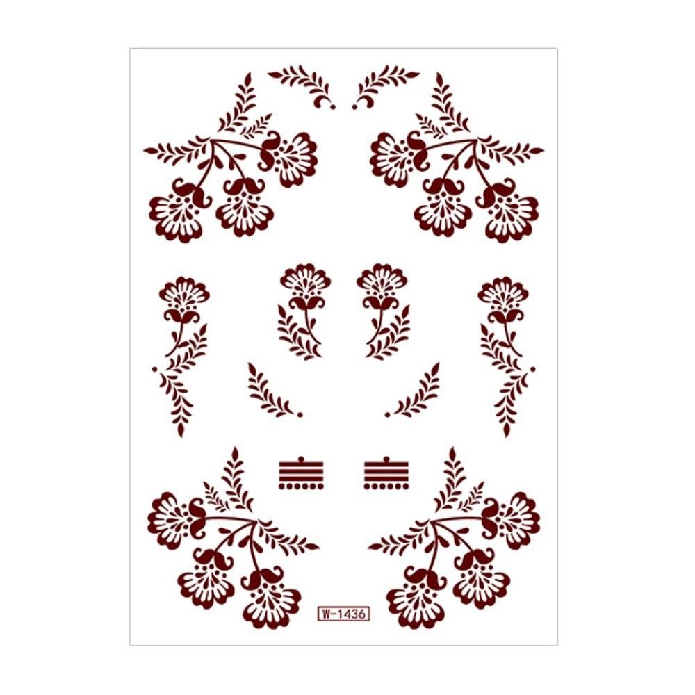 9pcs Water Transfer Decals Henna Tattoo Stickers Fake Body Art Sticker Women/Lady/Girl