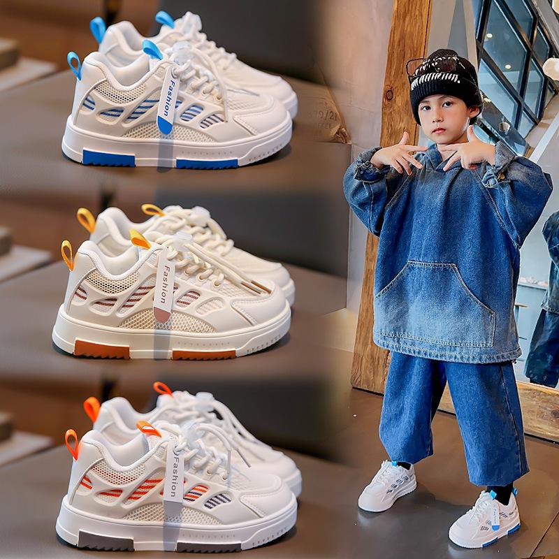 Children's Sports Shoes 2025 Autumn New Boys and Girls Mesh Breathable Shoes Middle and Older Children's Casual Board Shoes Breathable Classmates