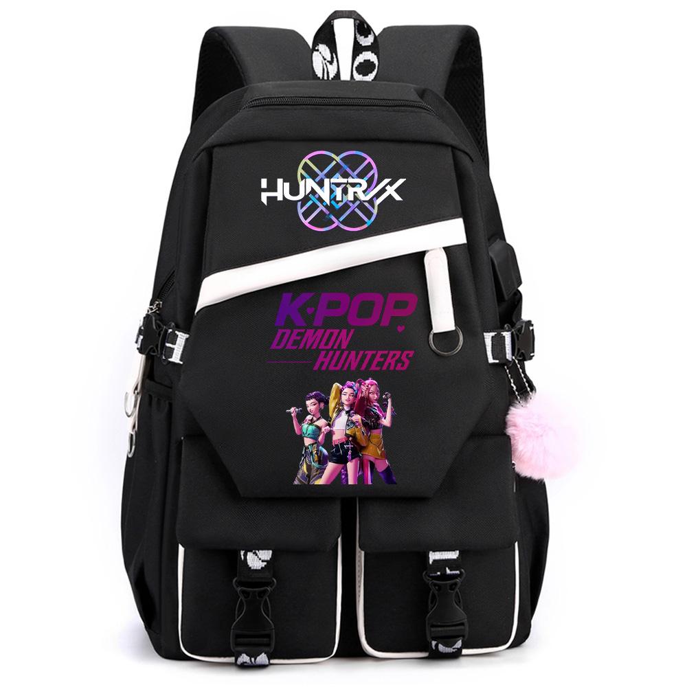 Kreskówkowy Kpop Łowcy Demonów Nadrukowany Plecak o Dużej Pojemności dla Nastolatka Ucznia Dziewczyny Chłopca Tornister Torba na Książki Prezent dla Dziecka Kobiety Wodoodporna Torba Podróżna Mochila