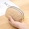 New Double Layer Coin Purse Zipper Multifunctional Key Bag Portable PU Small Handbag