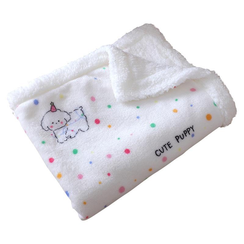 Double-Sided Fleece Pet Blanket Warm Thick Pet Mat For Dogs And Cats Cozy Sleeping Pad Reversible Pet Cover Soft Kennel Cushion