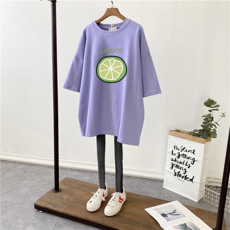 Korean Style Summer 2022 Loose Fit Nursing T-shirt for Pregnant Women - Short Sleeve, Mid-length, Plus Size, Trendy