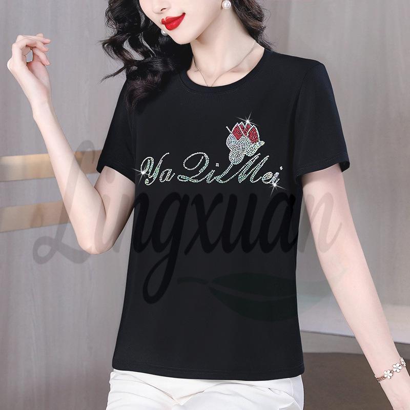2026 Women s Plus Size Modal Cotton Short-Sleeve T-Shirt - Slimming, Loose, Middle-Aged Mom Style 2XL