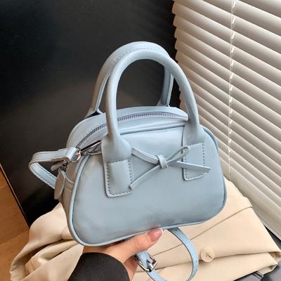 South Korea's Popular Niche Simple Solid Color Portable Bowling Bag Women's Casual Foreign Style High-quality Versatile Messenger Bag