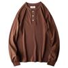Heavy Cotton Long-Sleeved T-shirt Original Order Henley Shirt