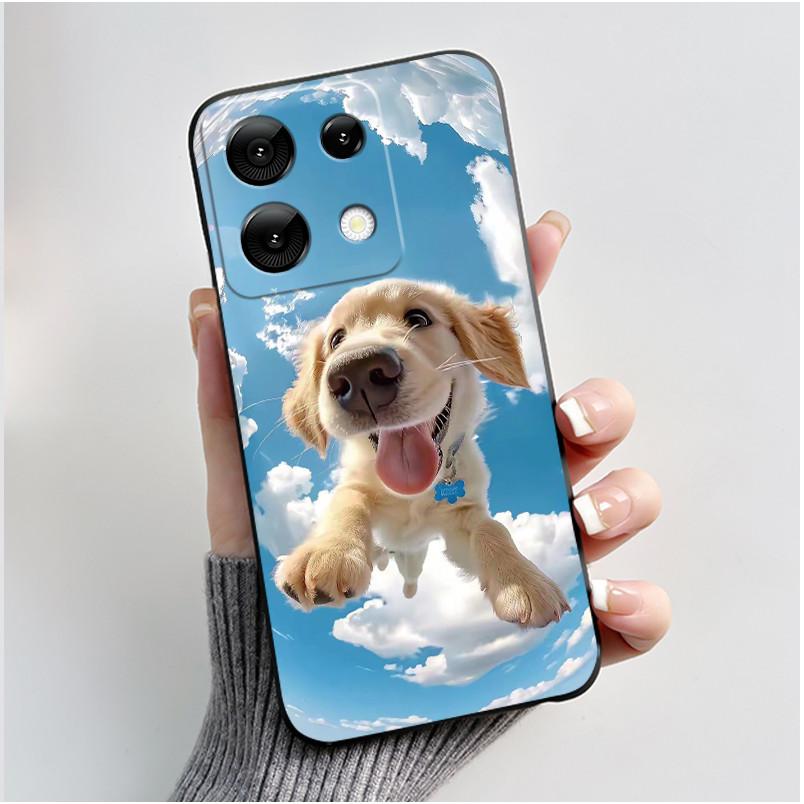 Anti-scratch Phone Case For Umidigi G9 5G Soft Silicone Black Casing Unique Design Happy Milk Tea Rabbit Pattern Candy Shell