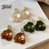 Stud Earrings Anniversary Gift 1 Pair Women Exaggerated Flower Shape