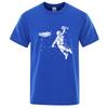 Summer Mens Tshirt High Quality 100 Cotton Funny Astronaut Print Casual Loose Cool Men Casual Loose Oneck Men Tshirt Tee Top
