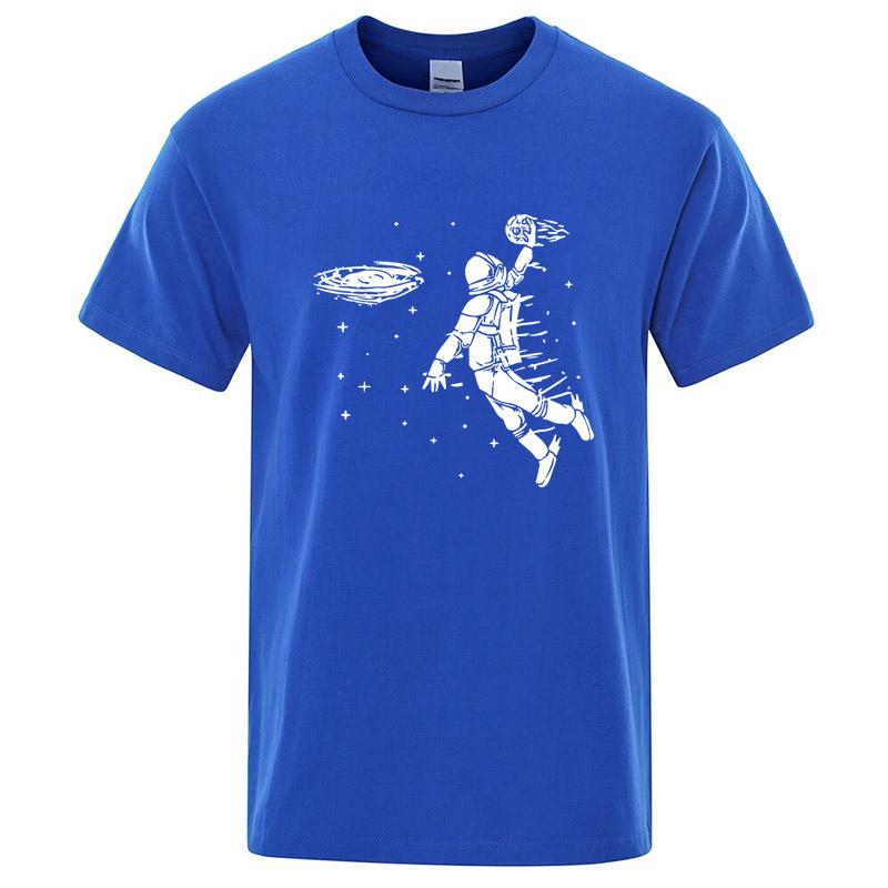 Summer Mens Tshirt High Quality 100 Cotton Funny Astronaut Print Casual Loose Cool Men Casual Loose Oneck Men Tshirt Tee Top