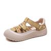 Summer Women's Roman Sandals Retro Worn High Heel Thick Sole Comfortable Breathable Leather Sandals