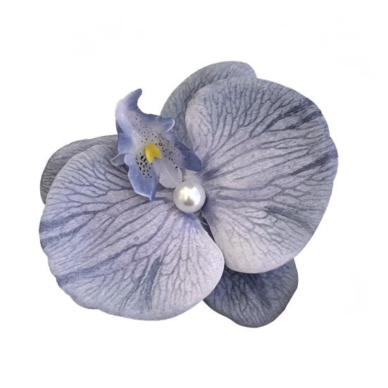 

Girl Hairpin Imitation Pearl Embellishment Chinese Style Phalaenopsis Shape Hair Clip Stable Grip No Damage Side Hair Pin синий