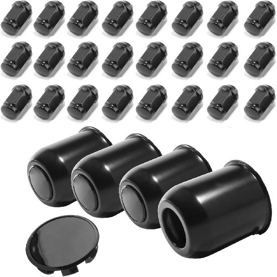 

4-Pack Trailer Push Through Center Caps and Trailer Wheel Lug Sets - 3.74in Wheel Center Caps Chrome Wheel Cover Stainless Steel Hub Cap with 24 4 Center Caps . 24 Pcs 1/ матовый черный