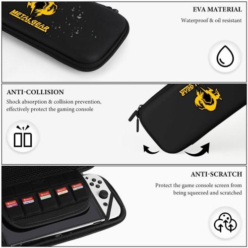 Metal Gear Witch Case for Switch/Switch OLED Models, Waterproof, Dustproof, and Dirt-Resistant, Holds 15 Game Cards, Shockproof, and Includes Storage