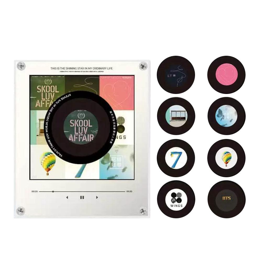 NFC Induction Rotating Vinyl Disc Player Magnetic Refrigerator Sticker Built-in Speaker Auto Singing Night Light Creative Decor
