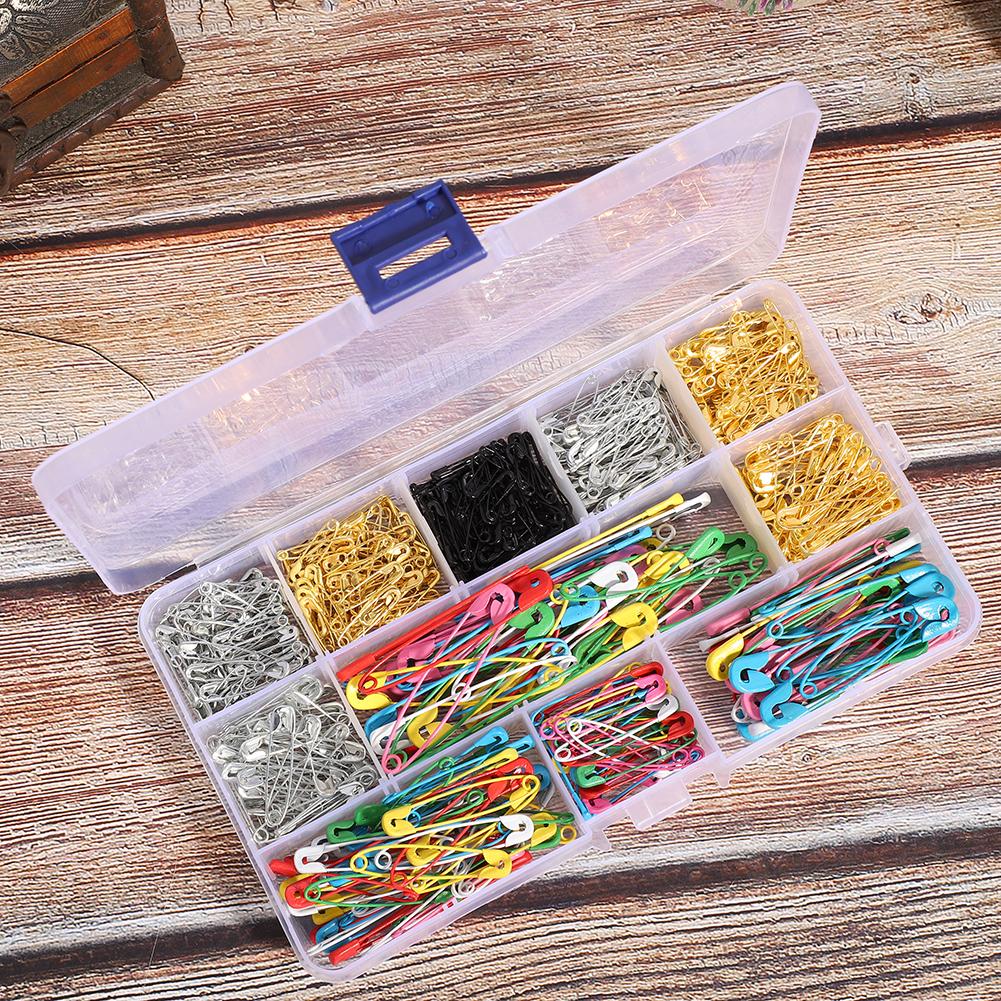 500Pcs Color Safety Pins Multicolor MultiSpecification Boxed Set Pin Tag Accessories