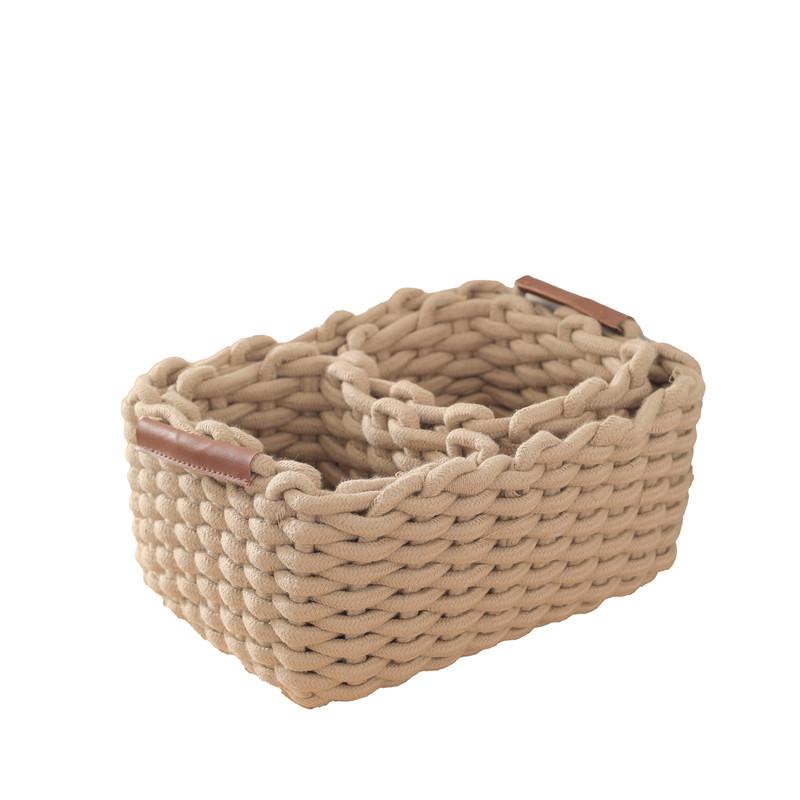 Sundries Cotton Rope Storage Baskets: Large & Small Cosmetic Organizer for Lipsticks & Eyeshadows