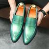 Men's Pointed Toe Leather Loafers - British Korean Style, Casual Slip-ons, Patent Leather Formal Shoes