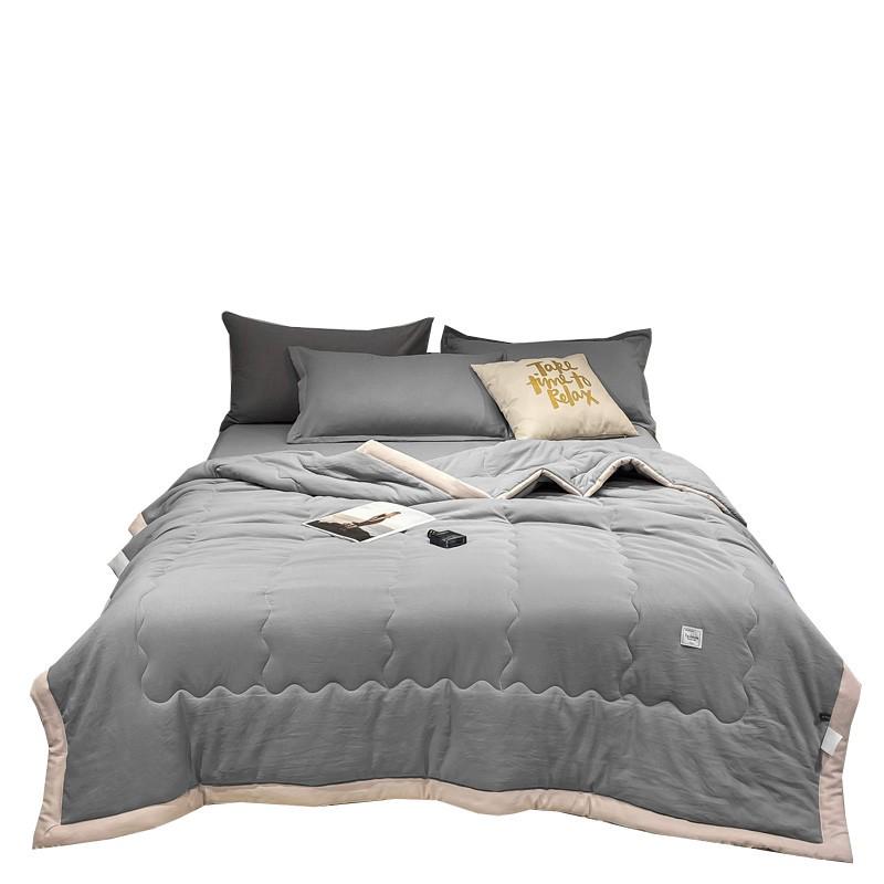 Washable Cotton Summer Quilt - Lightweight Thin Quilt for Home, Dorm, or Single Use