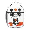 Autumn Time With Cute Panda Insulated Lunch Bag for Women Kids Leakproof Food Boxes Thermal Lunch Box Tote