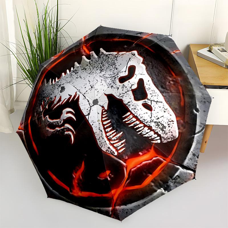 

1pc Dinosaur Automatic Folding Umbrella - Compact 8-Rib Design, Durable Plastic & Iron, Perfect Gift for Friends & Family, yy250923031
