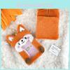 Plush Fox Sweet Id Card Holder Whimsical Animal Pendant For Easy Travel And Storage