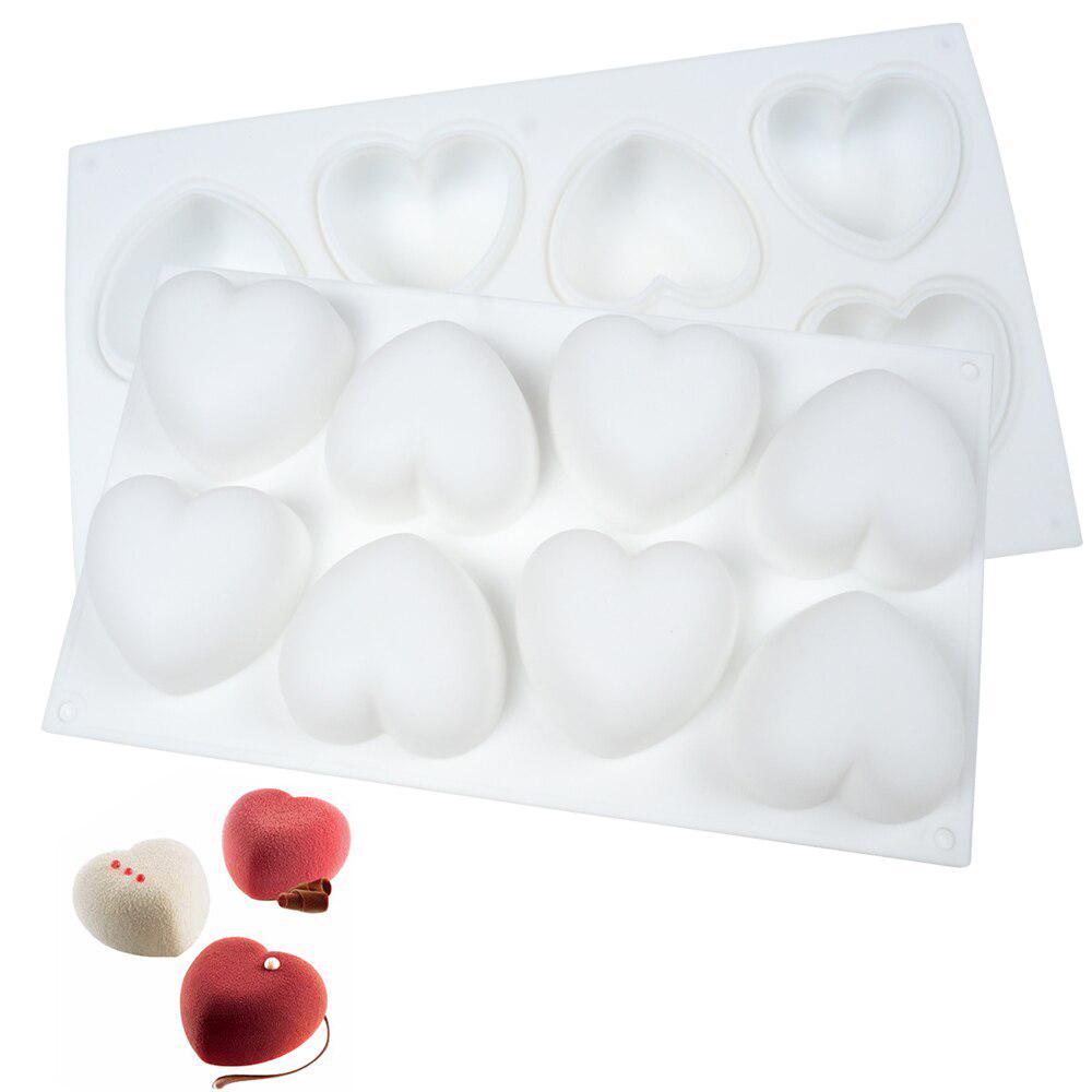 1PCS Silicone Mold for Cakes 8 Cavity Heart Diamond Square Chocolate Mold Cake Mold Fondant Desserts Form Cake Decorating Tools