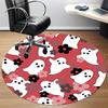 1pc Ghost Floral Office Round Area Rug, Indoor Mat Suitable For Office, Under Office Chairs Bedroom Living Room Home Decor, Room Deco