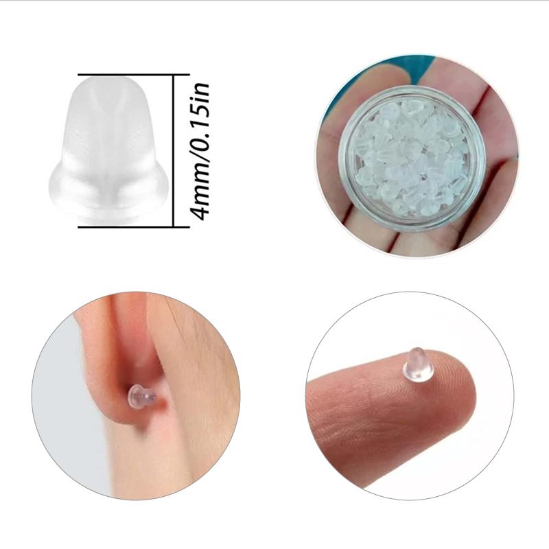 1 Schachtel Klare Weiche Silikon Gummi Ohrring-Verschlüsse Sicherheits-Kugelstopper Gummi Ohrring Schmuck Zubehör DIY Teile Ohrstöpsel