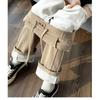 Pantaloni larghi imbottiti super spessi da donna, pantaloni casual larghi e dritti alti, autunnali e invernali