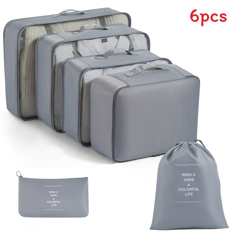 Travel Organization Bags Set Waterresistant Oxford Fabric With Foldable Cubes For Suitcase Packing And Makeup Storage