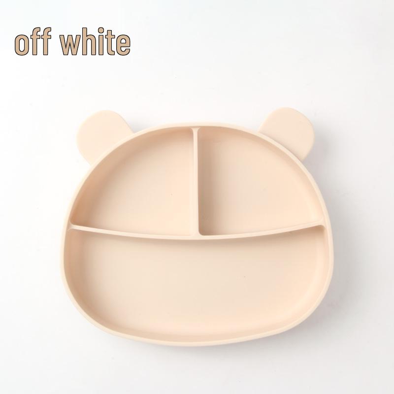 Silicone Smiley Face Suction Plate for Babies - Divided, Drop-Proof Tableware for Feeding & Training