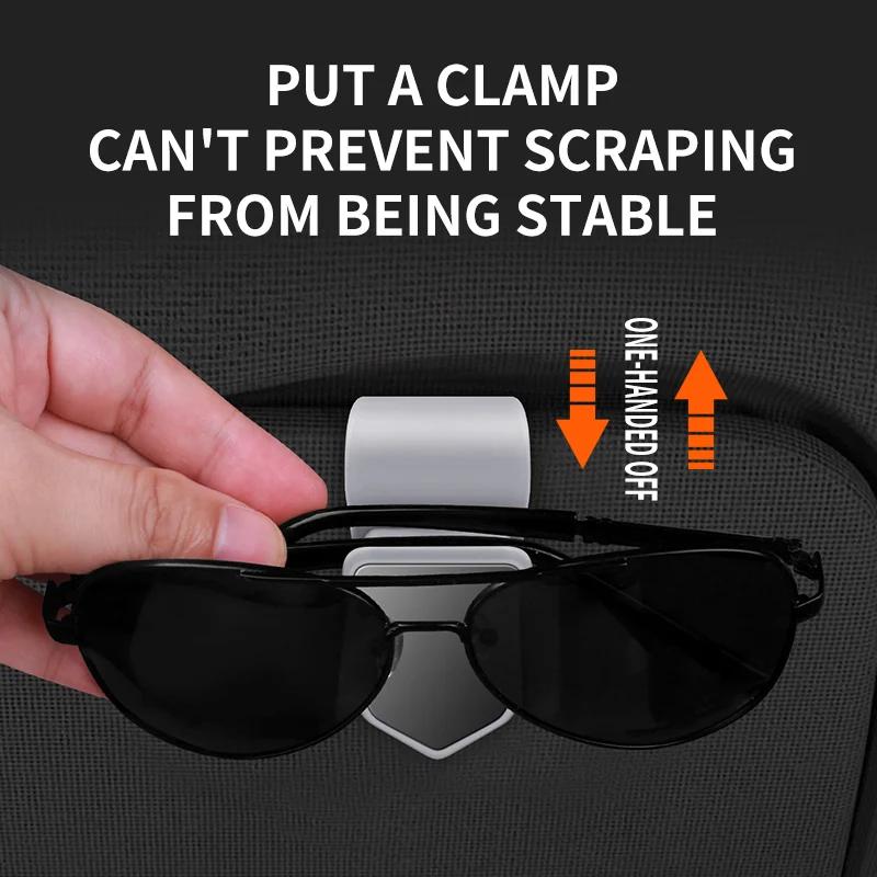 Universal Auto Sun Visor Glasses Holder Car Inside Accessories Sunglasses Clip Card Ticket Holder Stand Fastener Case Eyeglasses