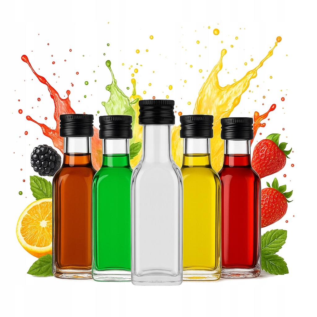 10X Pojemnik Butelka Szklana Marasca 20Ml Na Nalewki Próbki Alkohol Prezent
