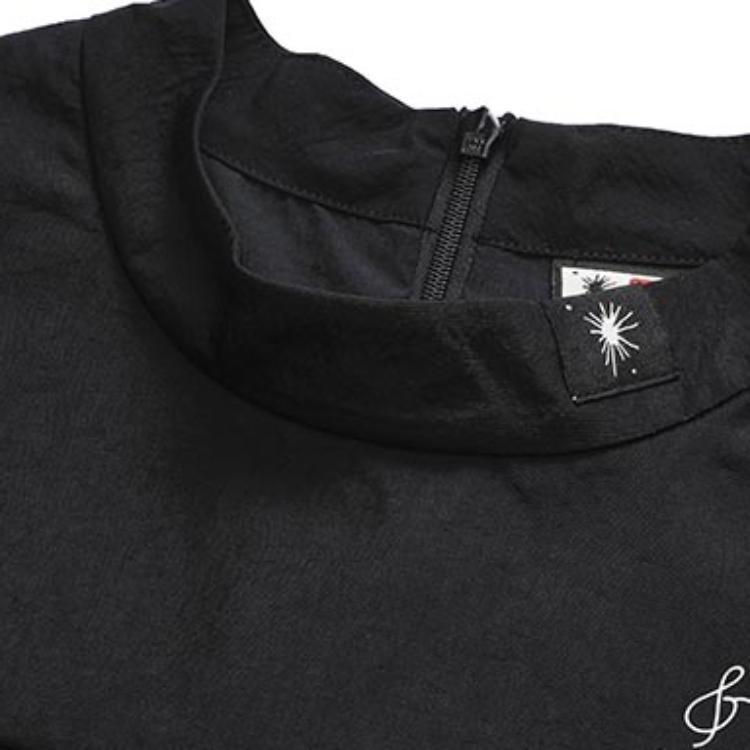 Fila X MIHARA YASUHIRO Solid Color Letter Logo Print Pullover Stand Collar Sleeveless Dress Women Dresses Black F11W233304F-BK