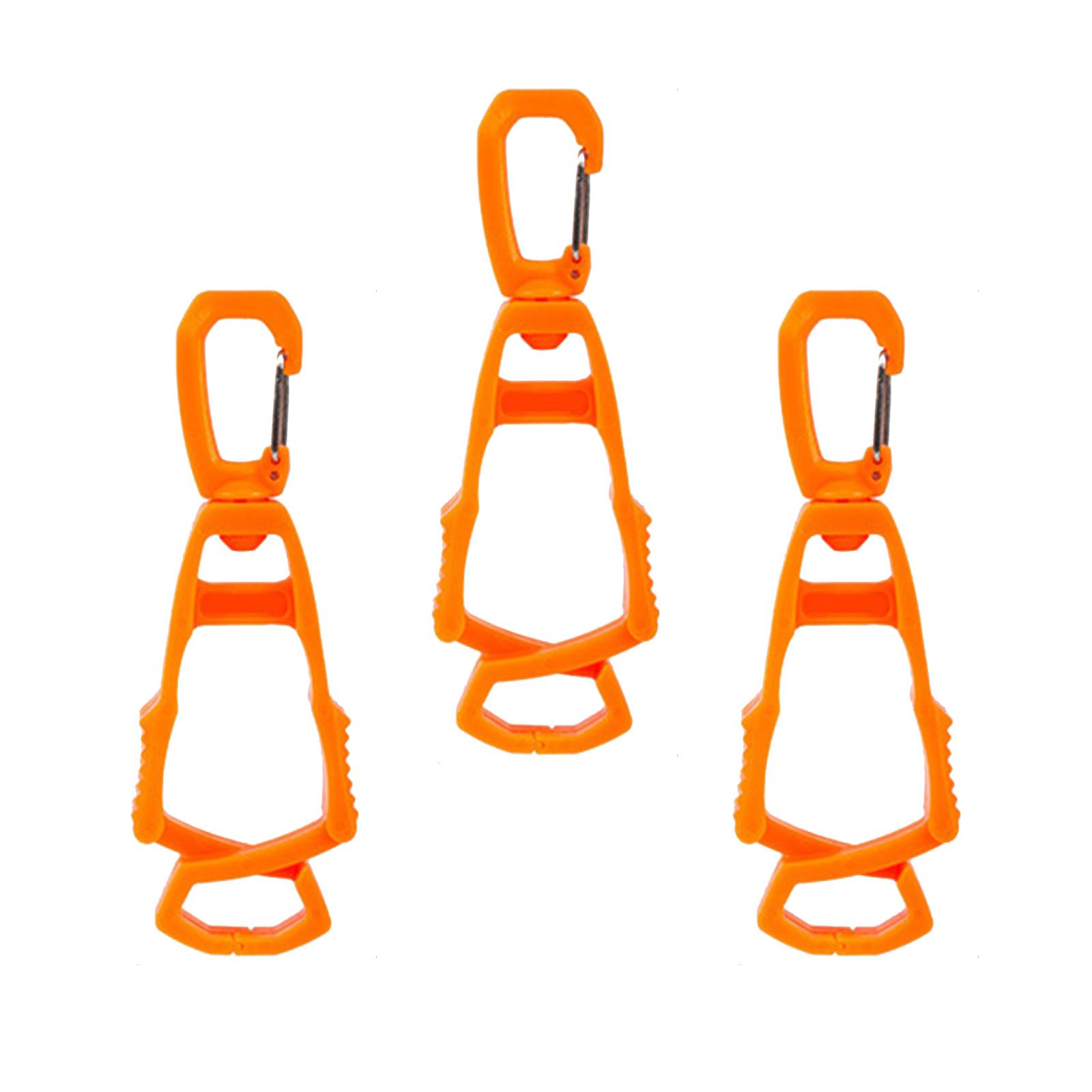 

3Pieces Glove Clamp Carabiner Clip for Tool Bags Towel Hooks Nonslip Belt Attachment for Construction Outdoor Activity помаранчевий