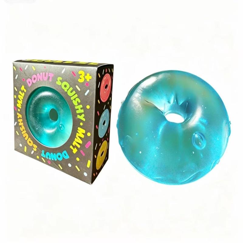 Shapeable Ultra Clear Maltose Donut Stress Ball Toy Slow Rebound Stress Relief Fidget Toy For Anxiety Stress Reliever