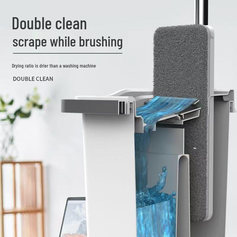 Lazy Hands-Free Dual-Purpose Flat Mop for Dry and Wet Cleaning