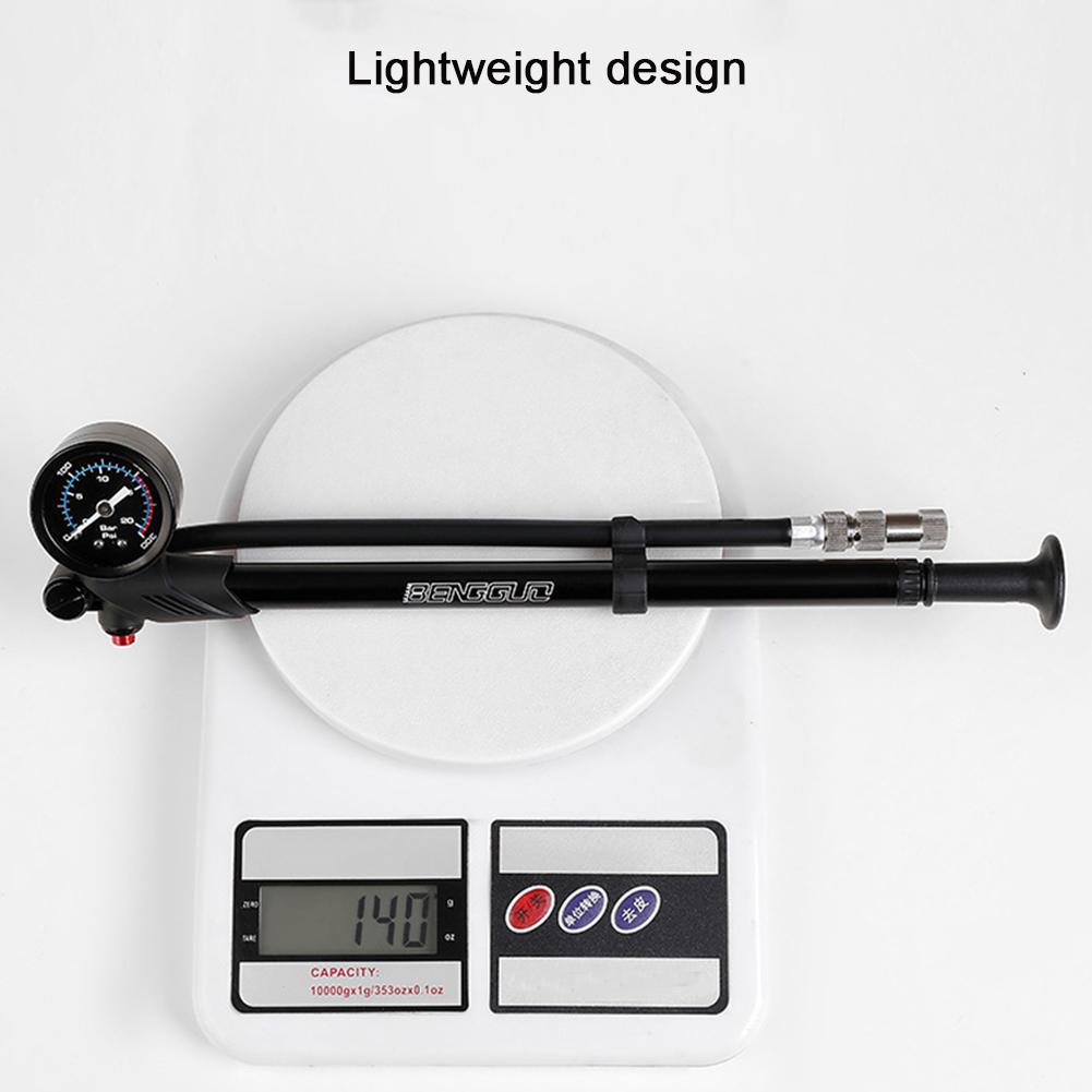 300PSI Bicycle Pump with Gauge High Pressure MTB Bicycle Air Shock Pump Fits Presta & Schrader for Rear Suspension Fork Shock