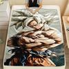 Son Goku Print Flannel Blanket, Suitable for Bedrooms, Sofas, Beds, Chairs, Picnics, Travel, Warm Soft -HE21