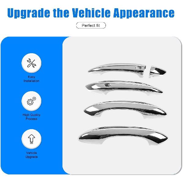 Door Handle Cover Protector for H-yundai Santa Cruz 2022 2023 2024 Accessories, ABS Car Exterior Door Handle Cover Trim 5Pcs (Sliver)