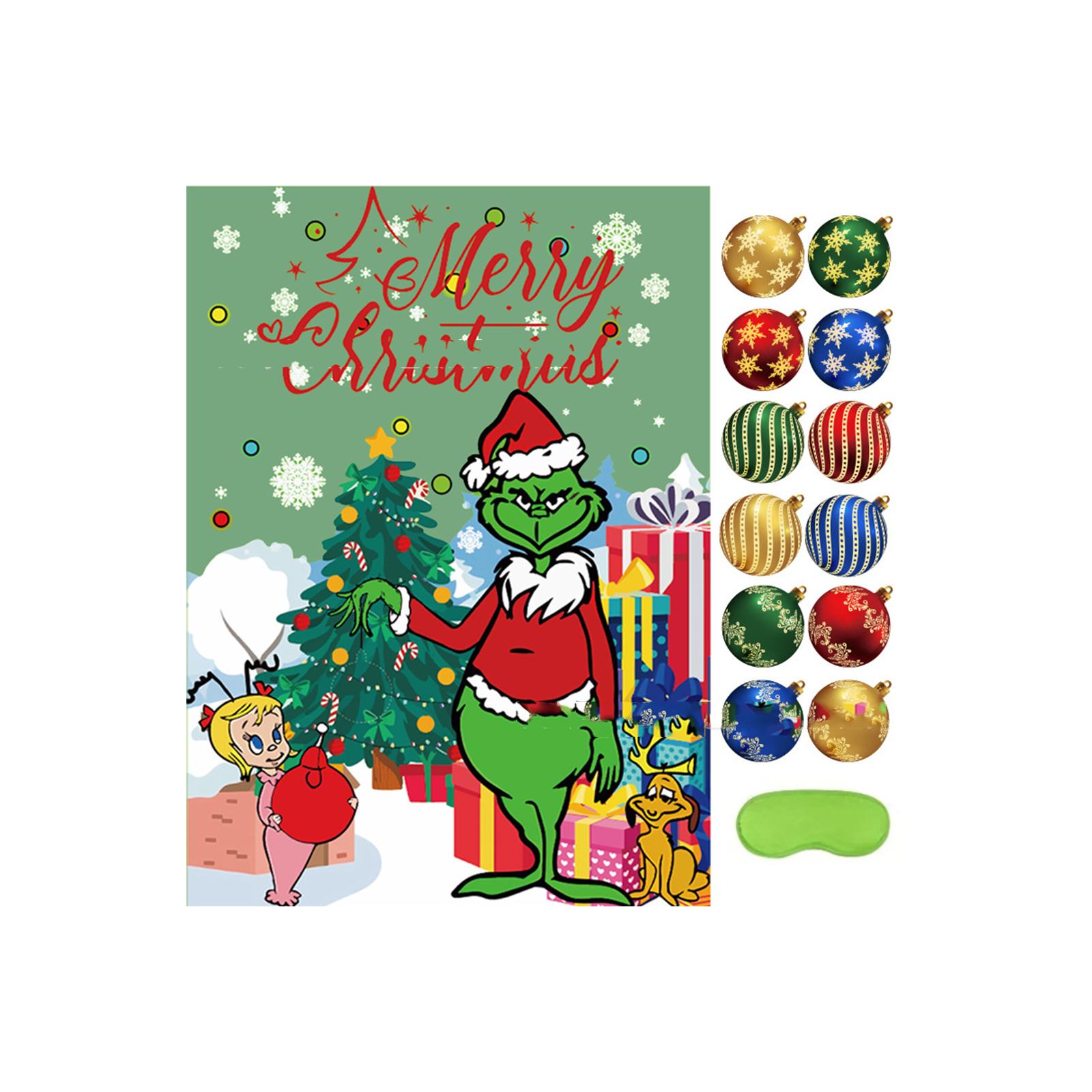 

Рождественская игра вслепую Постер Наклейка Игра Подходит для праздничных вечеринок, Эксклюзивные игры для юных любителей головоломок One Size белый